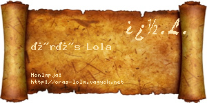 Órás Lola névjegykártya